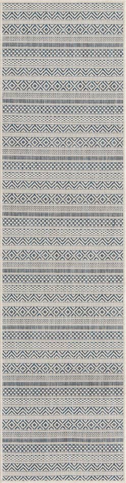 Detail image of 2' x 8' Easy-Clean Striped Indoor / Outdoor Runner Rug