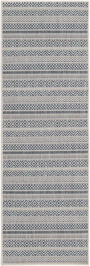 2' x 6' Easy-Clean Striped Indoor / Outdoor Runner Rug