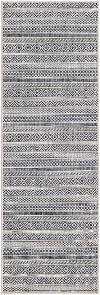 Detail image of 2' x 6' Easy-Clean Striped Indoor / Outdoor Runner Rug