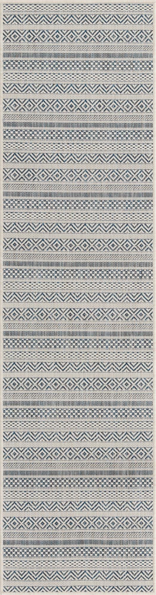 2' x 8'  Washable Striped Indoor / Outdoor Runner Rug