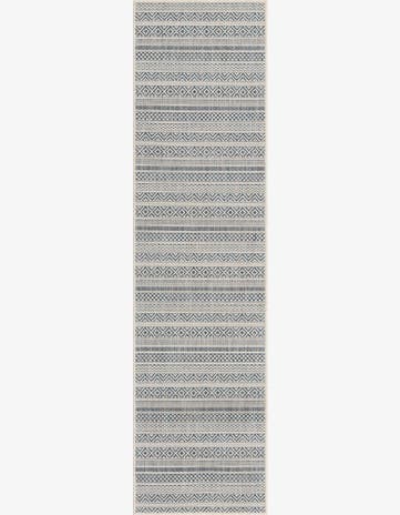 2' x 8' Easy-Clean Striped Indoor / Outdoor Runner Rug