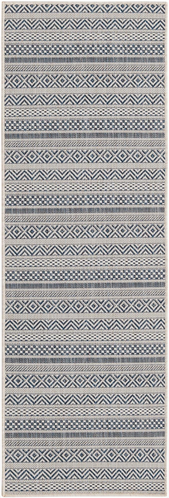 2' x 6'  Washable Striped Indoor / Outdoor Runner Rug