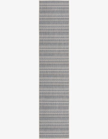 2' 7 x 12' Easy-Clean Striped Indoor / Outdoor Runner Rug