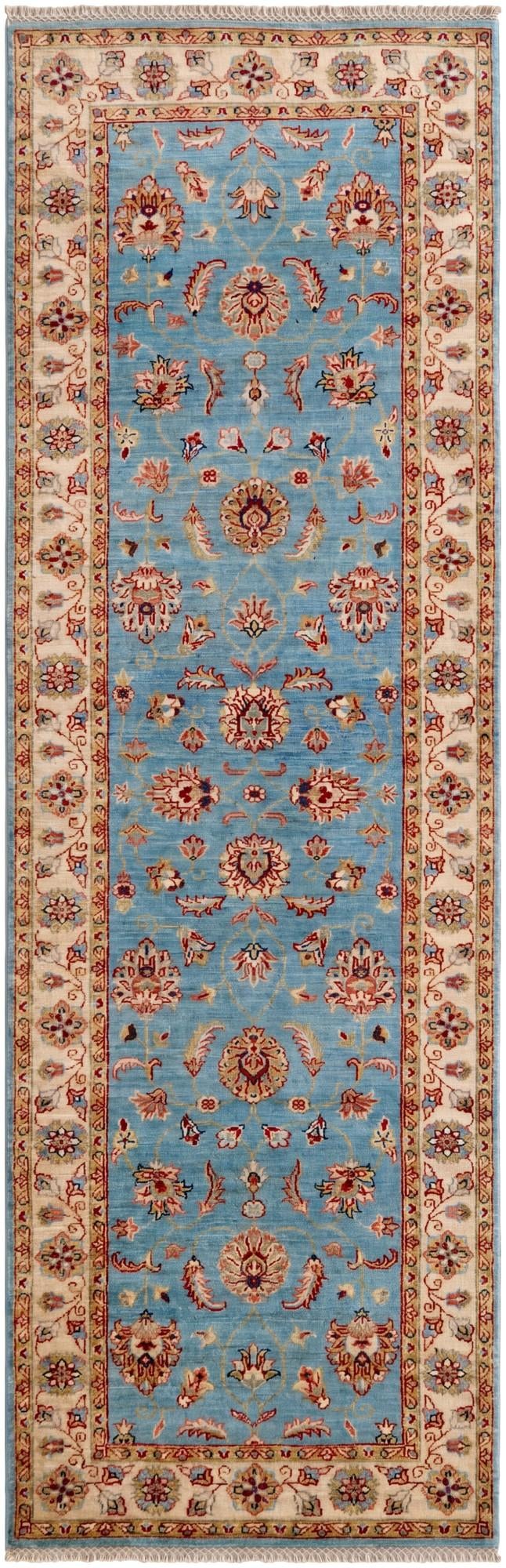 2' 9 x 8' 7 Hand Knotted Pershawar Ziegler Runner Rug