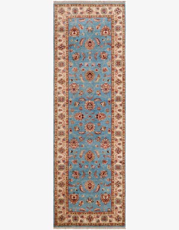2' 9 x 8' 7 Hand Knotted Pershawar Ziegler Runner Rug