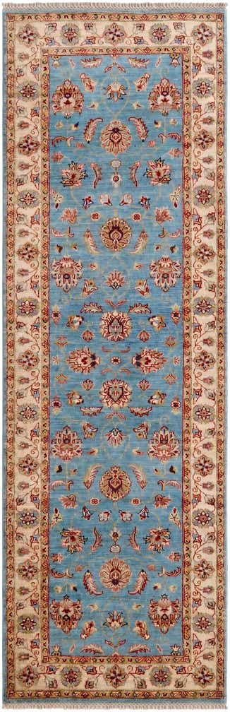 2' 9 x 8' 7 Hand Knotted Pershawar Ziegler Runner Rug
