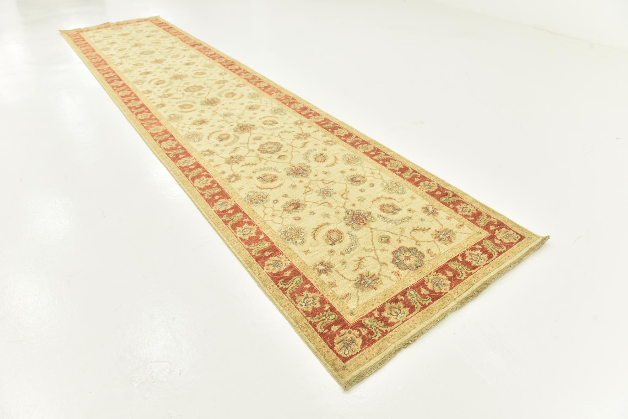 3' 10 x 17' 6 Hand Knotted Peshawar Ziegler Runner Rug