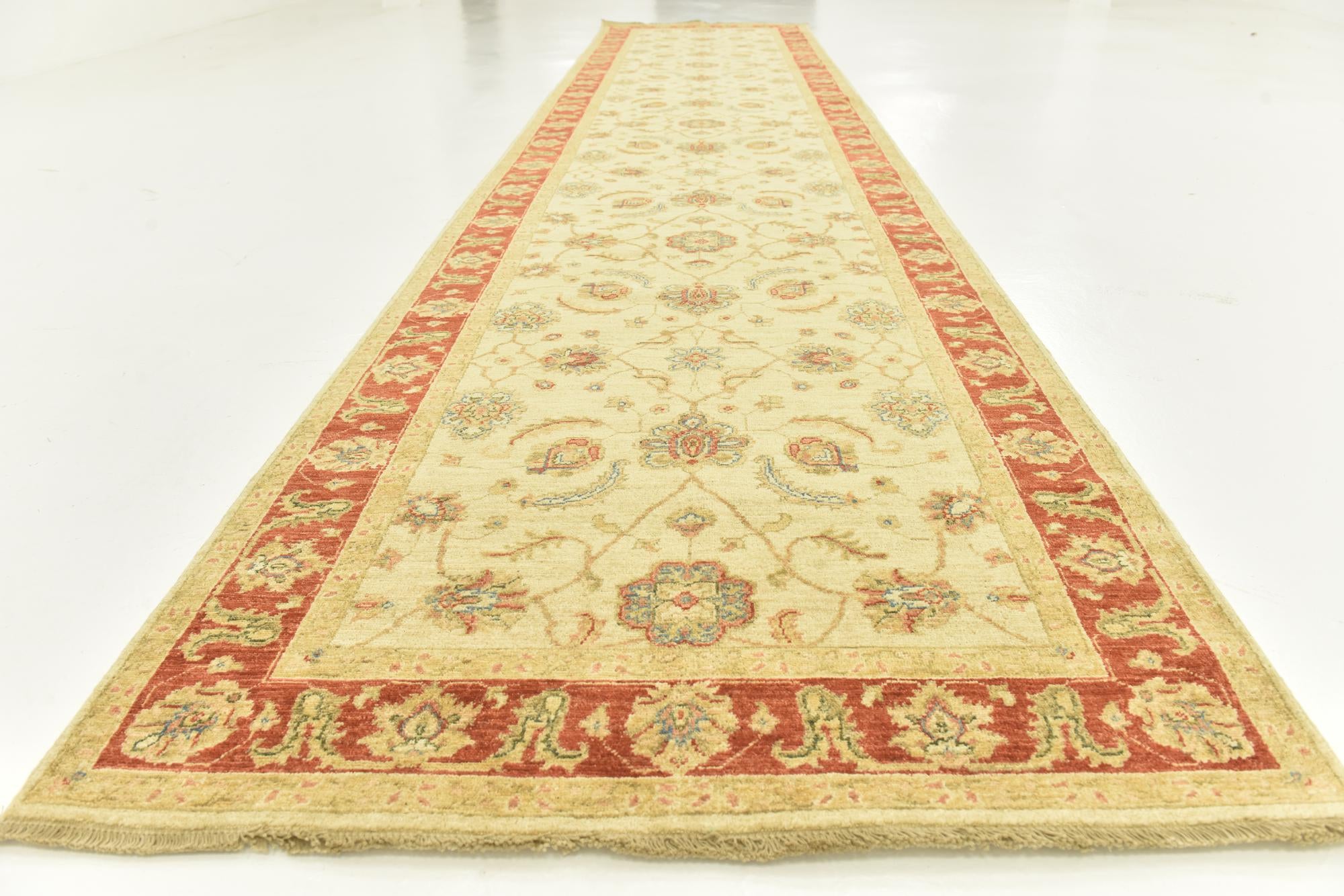 3' 10 x 17' 6 Hand Knotted Peshawar Ziegler Runner Rug