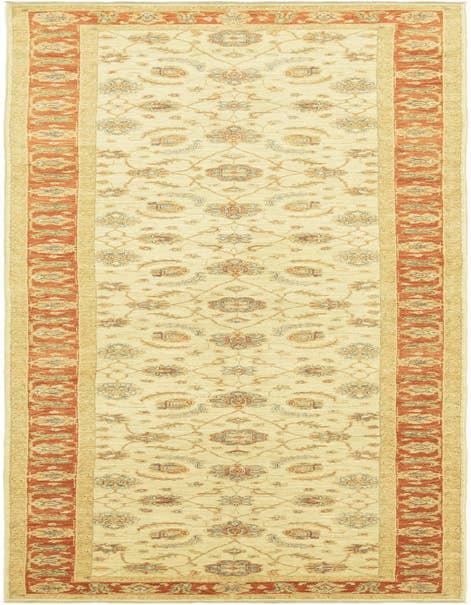 Detail image of 3' 10 x 17' 6 Hand Knotted Peshawar Ziegler Runner Rug