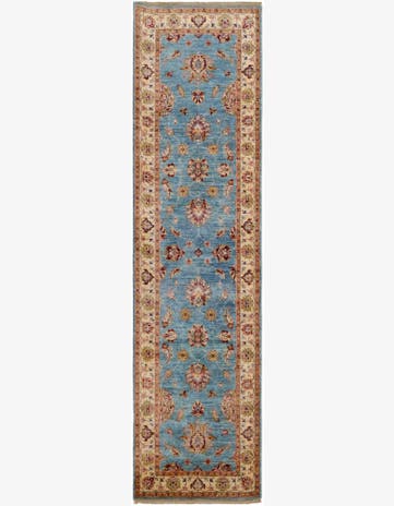 2' 9 x 10' 5 Hand Knotted Peshawar Ziegler Runner Rug