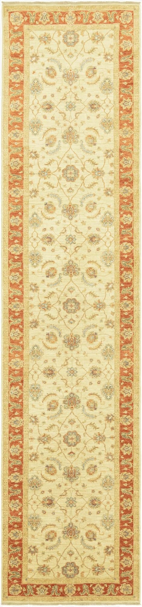 117cm x 533cm  Hand Knotted Peshawar Ziegler Runner Rug