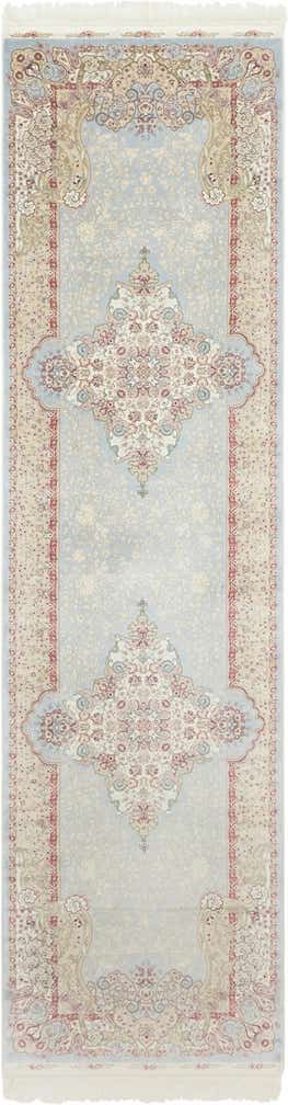 2' 7 x 9' 10 Qom Bamboo Silk Runner Rug