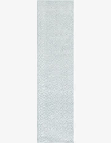 Light Blue Easy-Clean Sabrina Soto Indoor / Outdoor Runner Rug