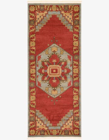 Light Blue Serapi Runner Rug