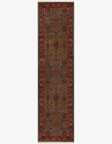 Light Blue Serapi Runner Rug