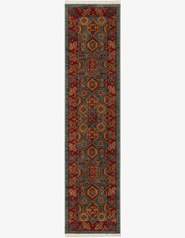 Light Blue Serapi Runner Rug