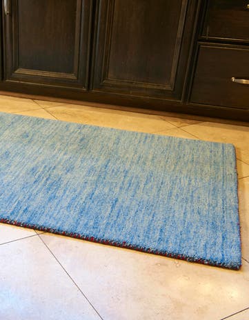 2' 7 x 9' 10 Hand Knotted Solid Gabbeh Wool Runner Rug