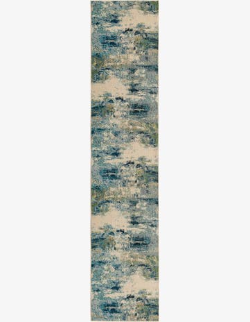 Light Blue Washable Spectrum Runner Rug