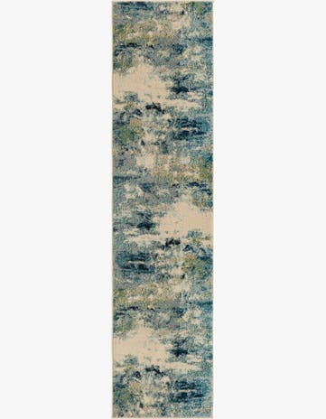Light Blue Washable Theia Runner Rug