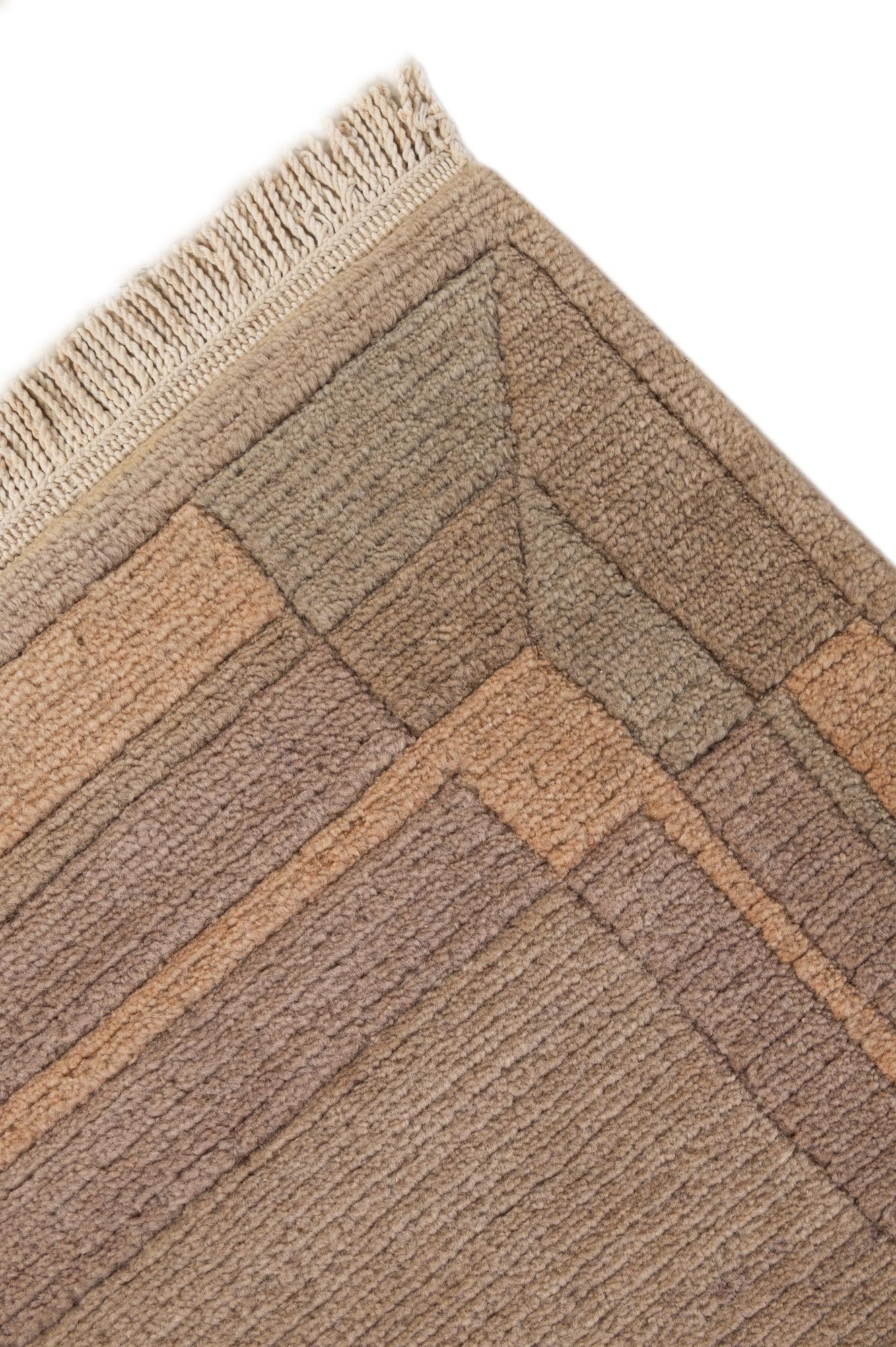 2' 1 x 3' 11 Hand Knotted Tibet Wool Runner Rug