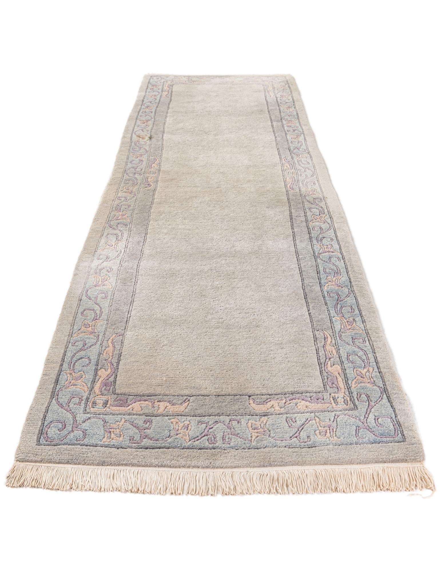 3' 2 x 11' 4 Hand Knotted Tibet Wool Runner Rug