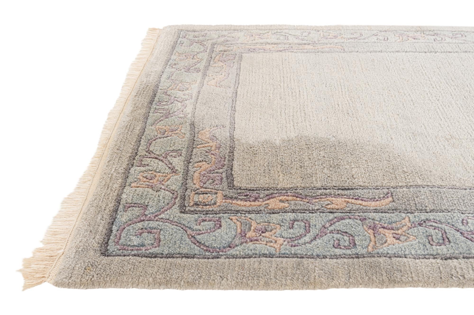 3' 2 x 11' 4 Hand Knotted Tibet Wool Runner Rug