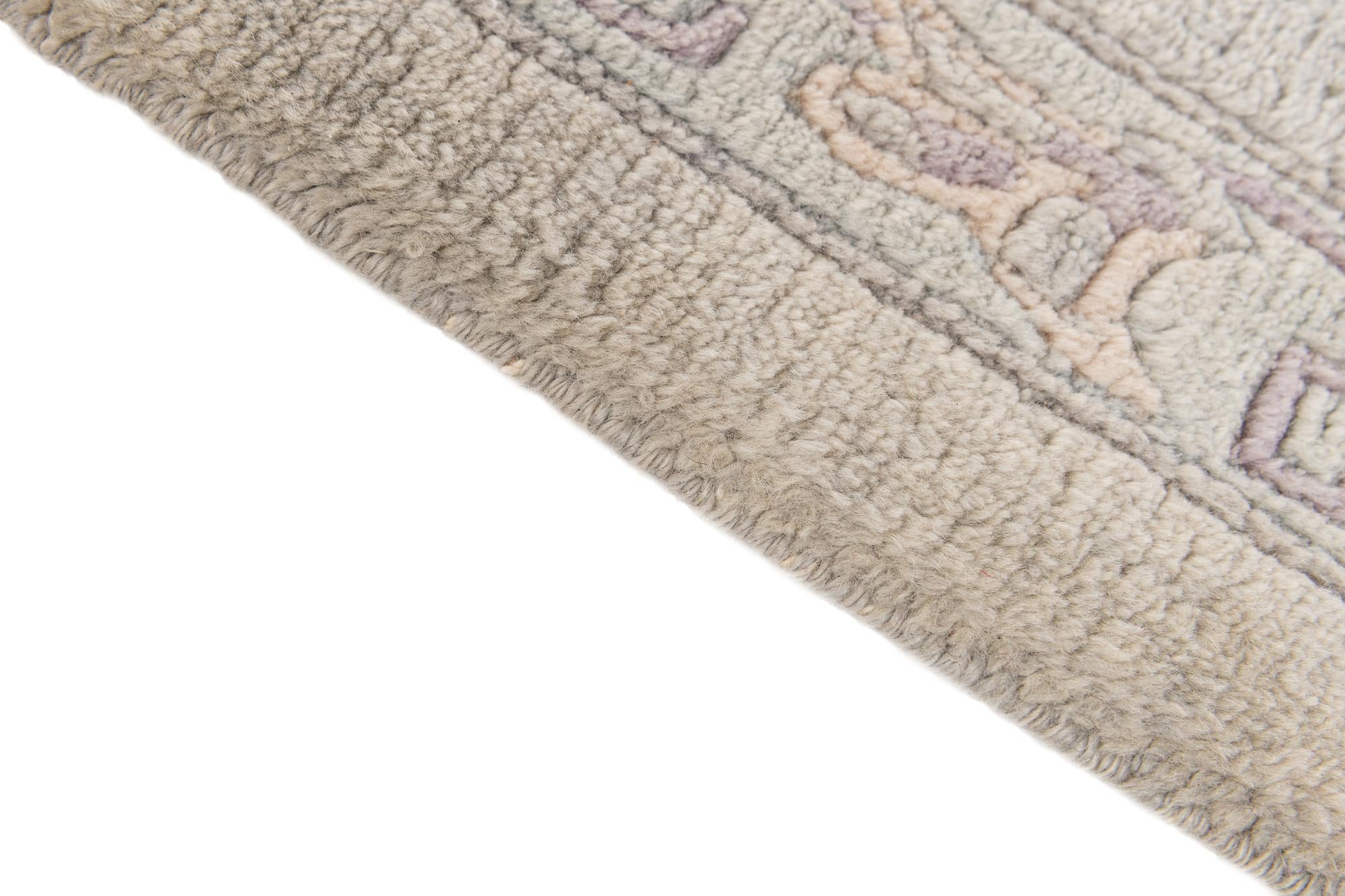 3' 2 x 11' 4 Hand Knotted Tibet Wool Runner Rug