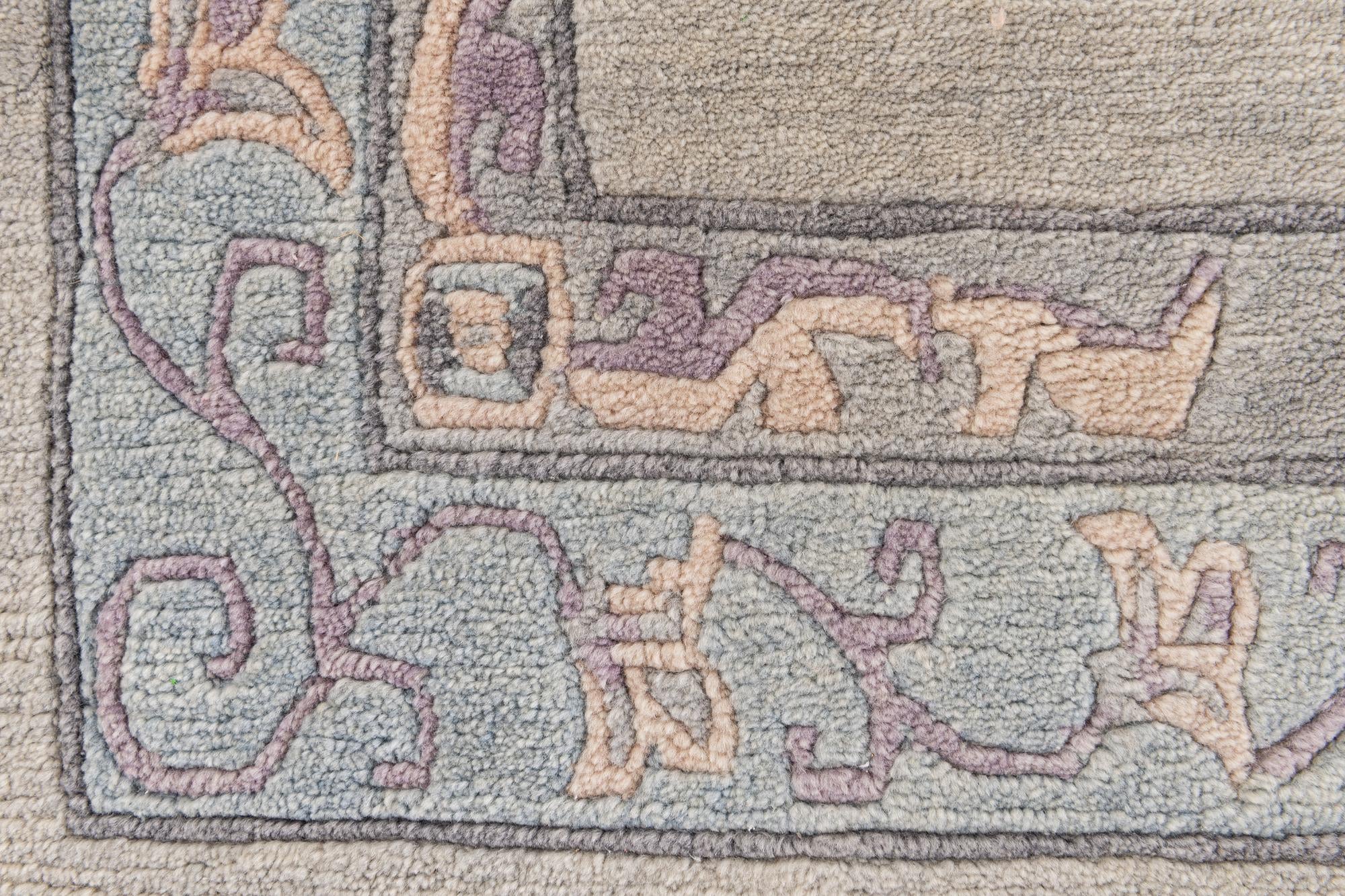 3' 2 x 11' 4 Hand Knotted Tibet Wool Runner Rug