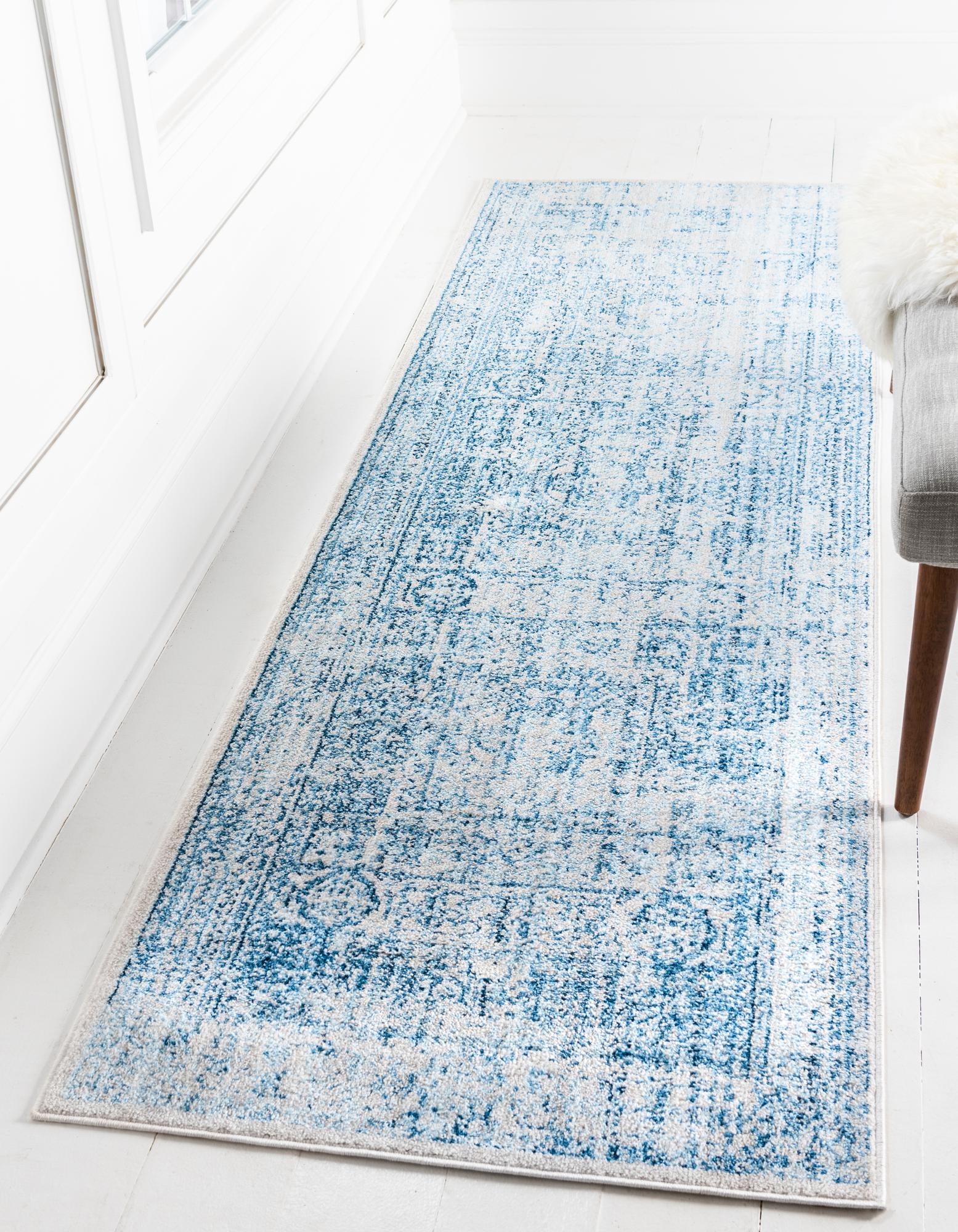 Light Blue Williamsburg Runner Rug