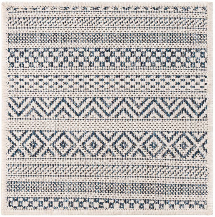 Detail image of 1' 4 x 1' 4 Easy-Clean Striped Indoor / Outdoor Sample Rug