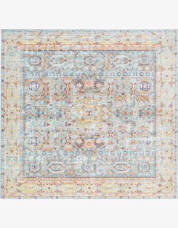 Light Blue Alexis Square Rug