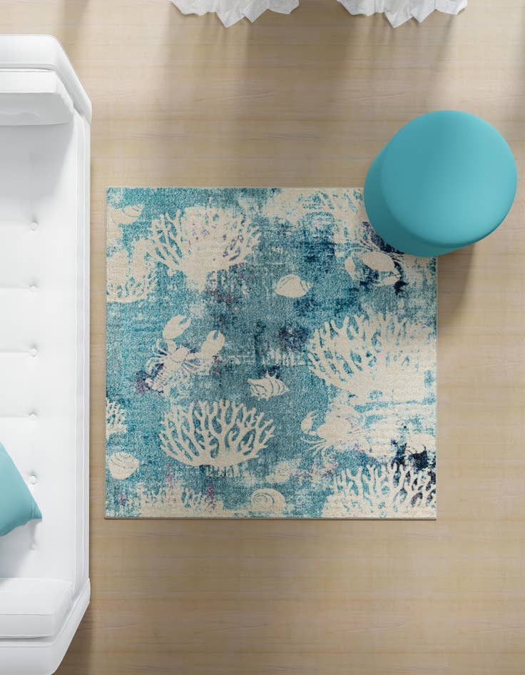 Detail image of 10' x 10' Washable Amalfi Square Rug