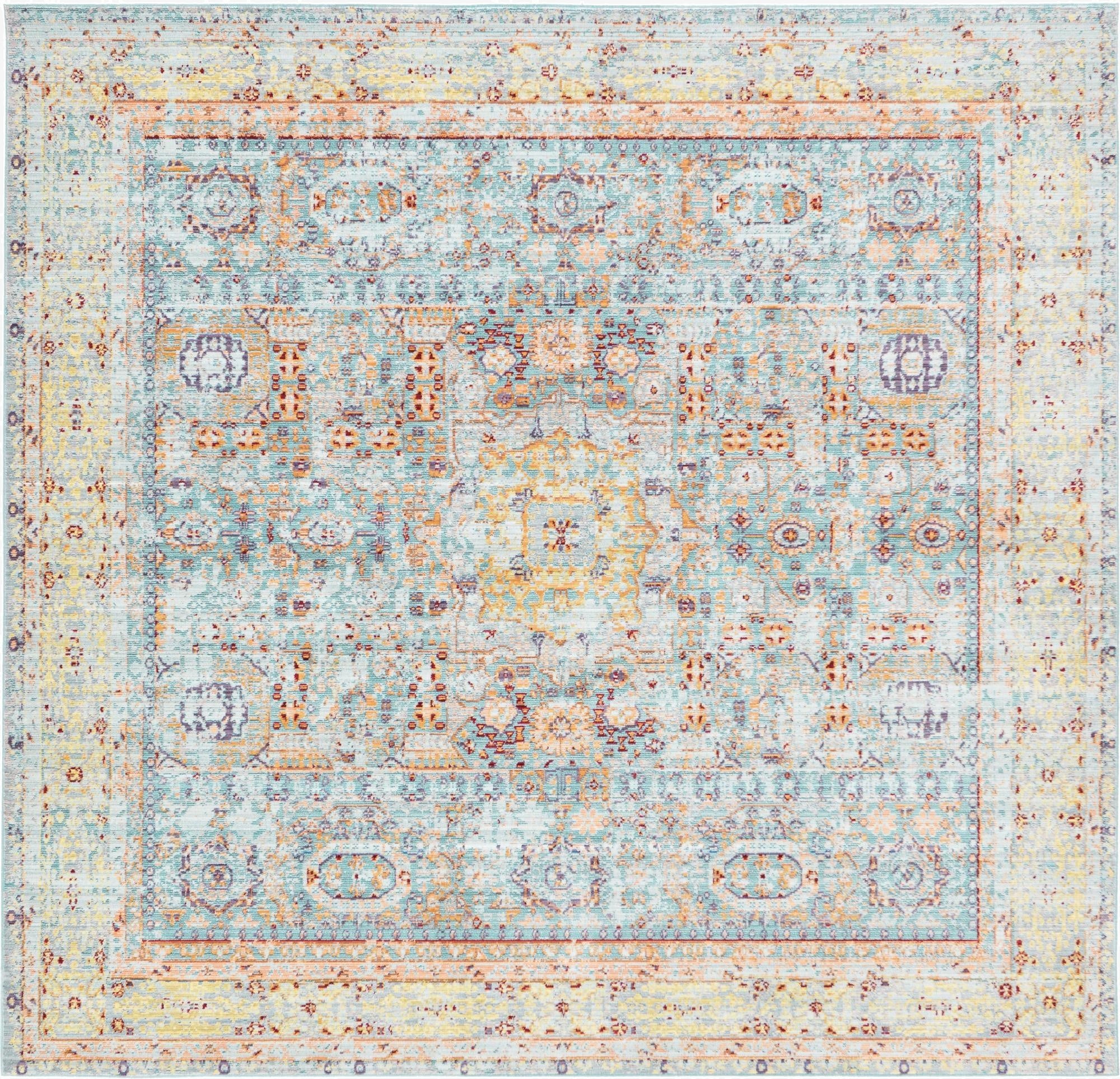 8' x 8' Aqua Square Rug
