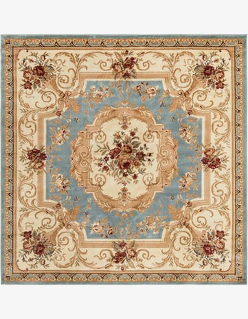 Light Blue Chateau Square Rug