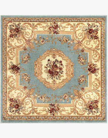 Light Blue Chateau Square Rug
