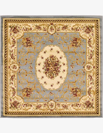 Light Blue Chateau Square Rug
