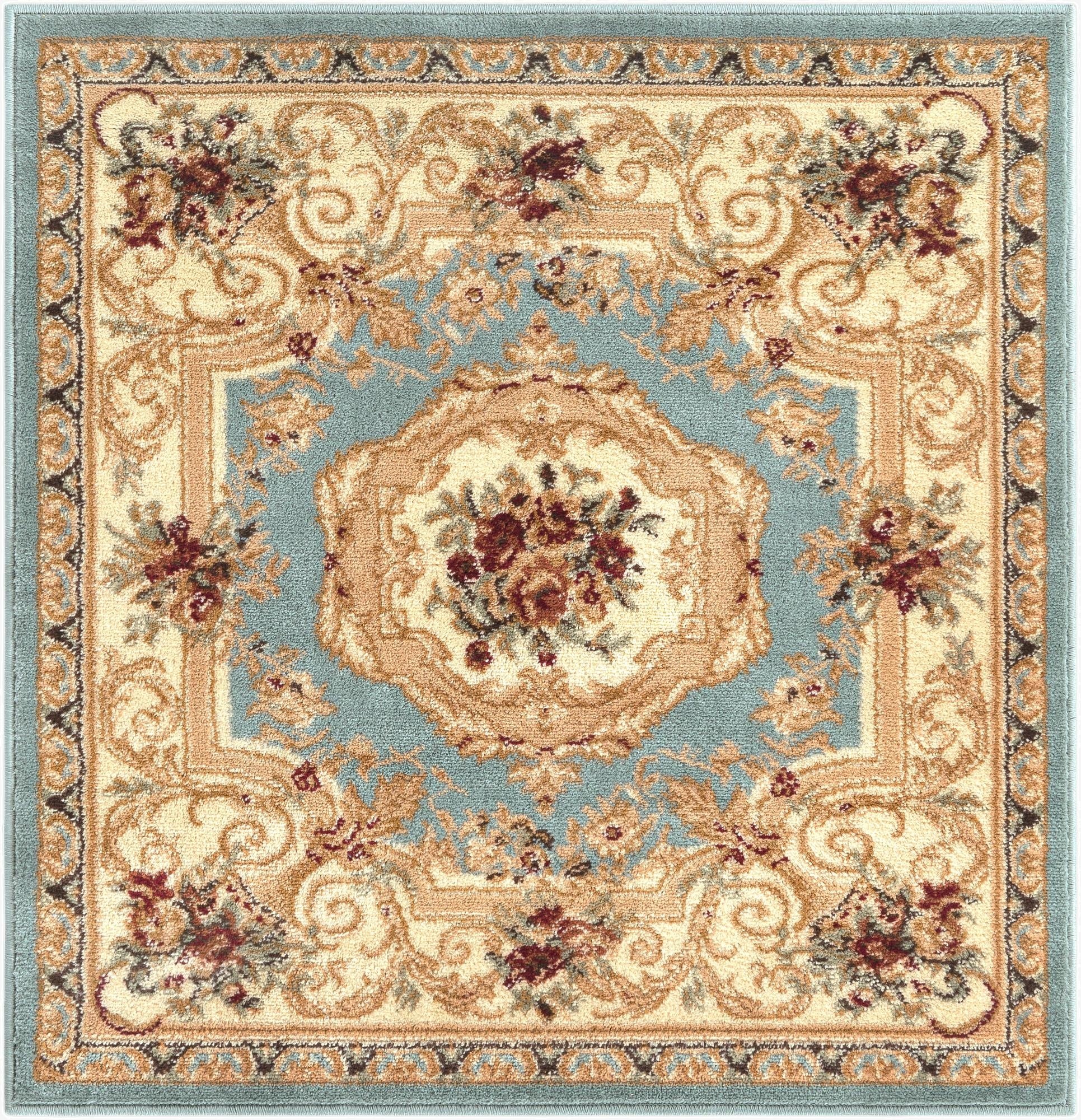 3' x 3' Classic Aubusson Square Rug