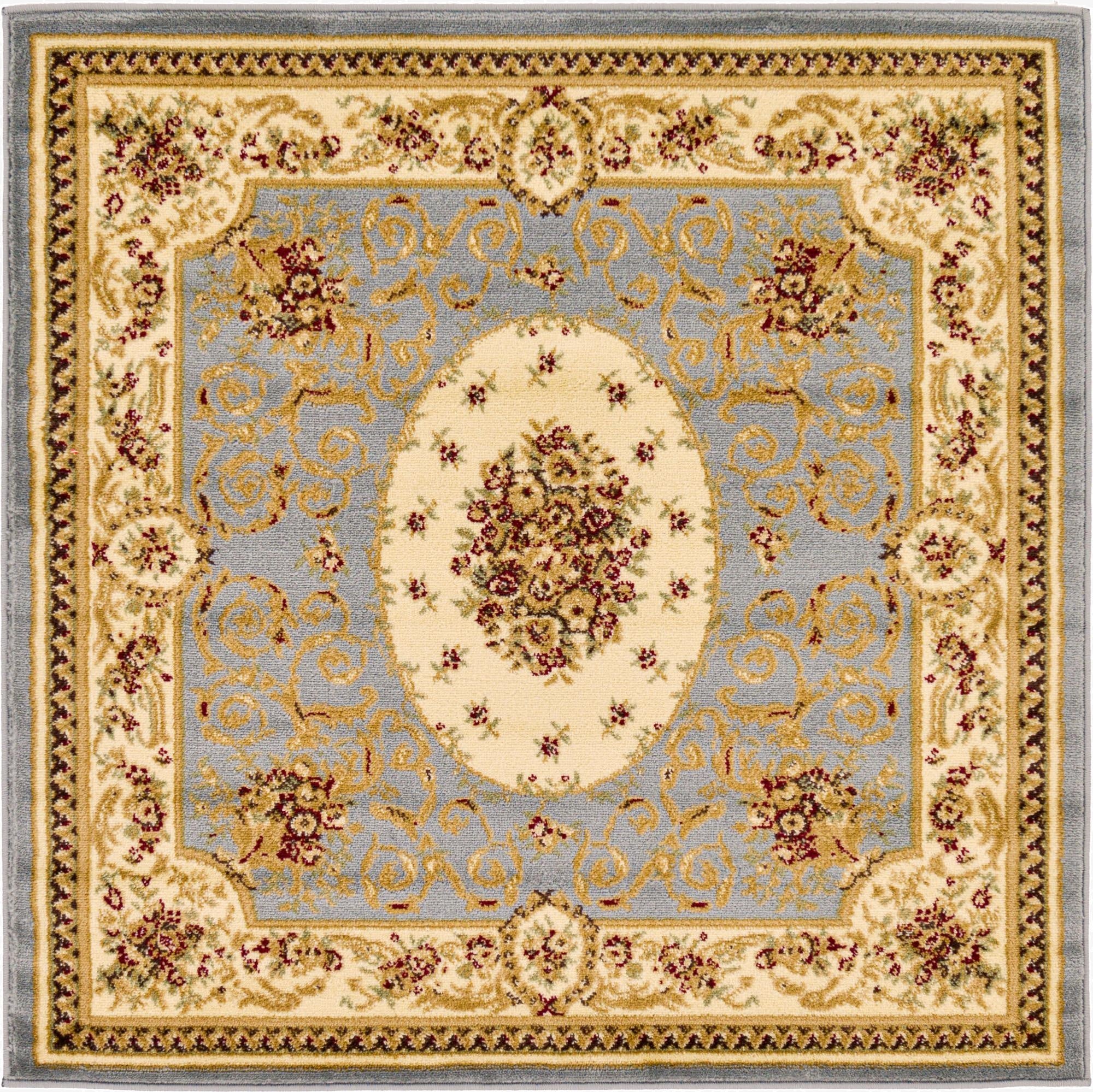 4' x 4' Classic Aubusson Square Rug