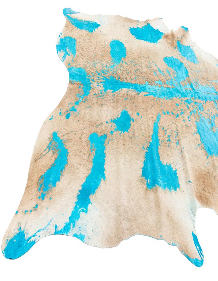 Detail image of 7' 3 x 7' 4 Cowhide Leather Square Rug