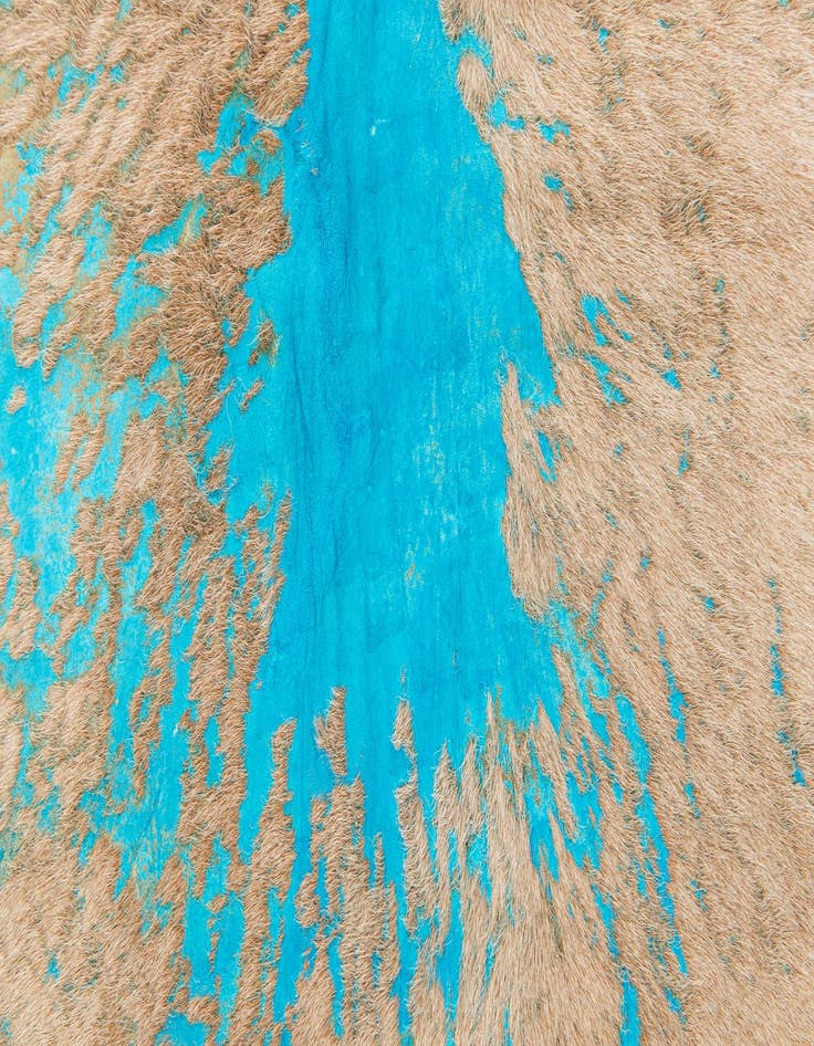 Detail image of 7' 3 x 7' 4 Cowhide Leather Square Rug