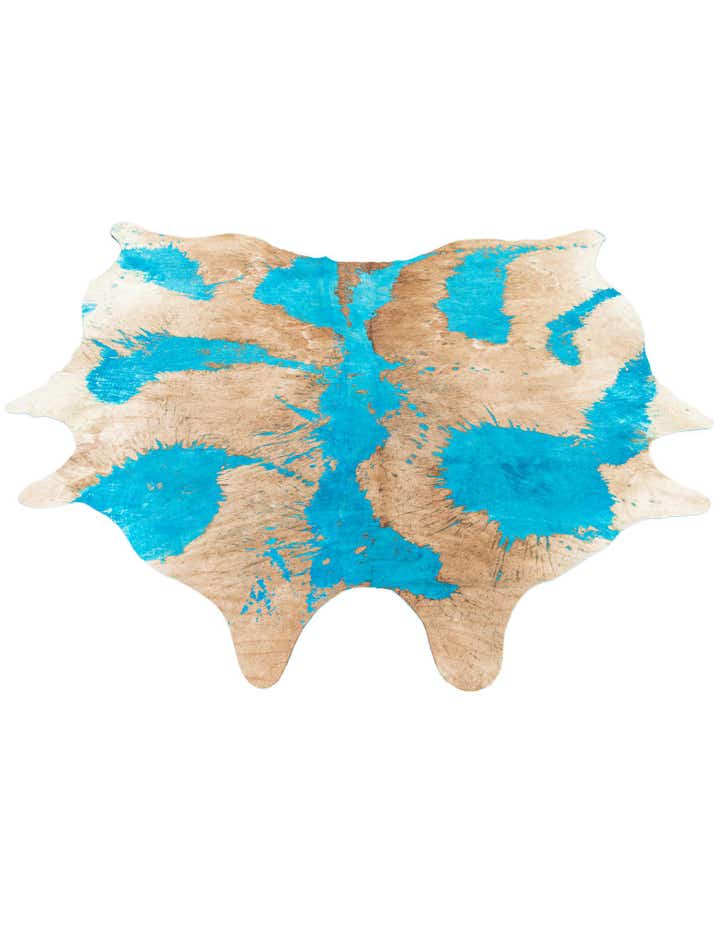 6' 7 x 6' 9 Cowhide Leather Square Rug