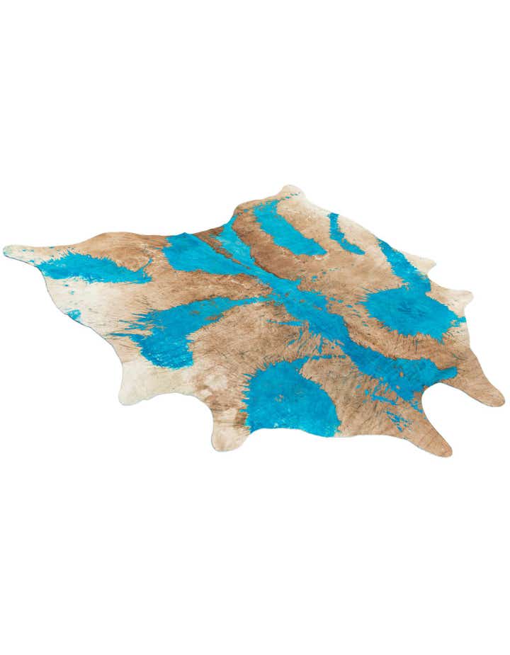 6' 7 x 6' 9 Cowhide Leather Square Rug