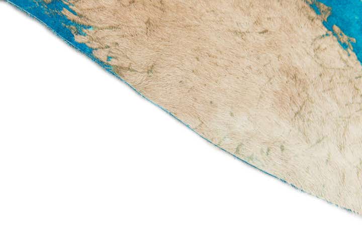 6' 7 x 6' 9 Cowhide Leather Square Rug
