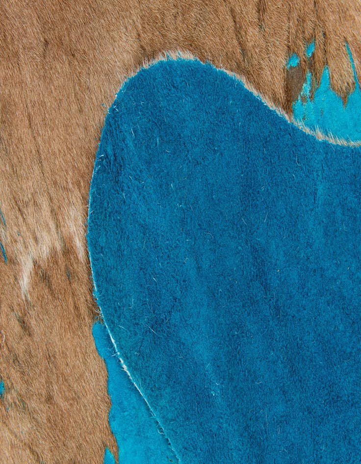 Detail image of 6' 7 x 6' 9 Cowhide Leather Square Rug