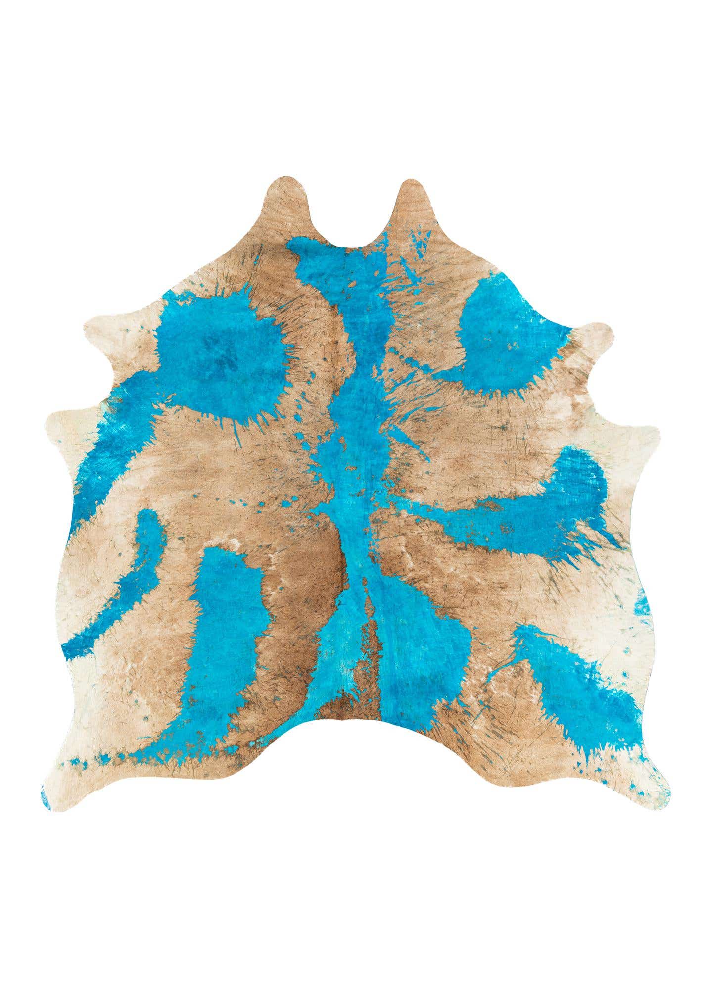 6' 7 x 6' 9 Cowhide Leather Square Rug