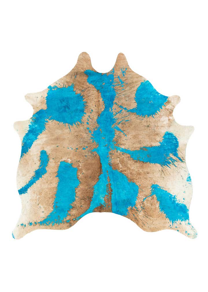 6' 7 x 6' 9 Cowhide Leather Square Rug