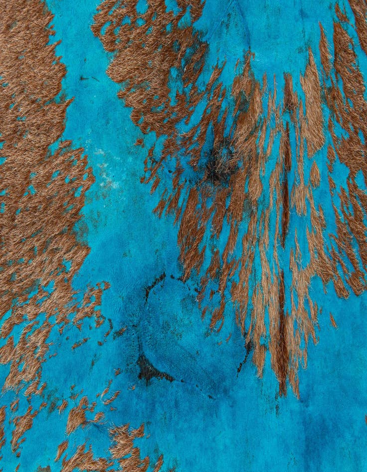 Detail image of 6' 7 x 6' 11 Cowhide Leather Square Rug