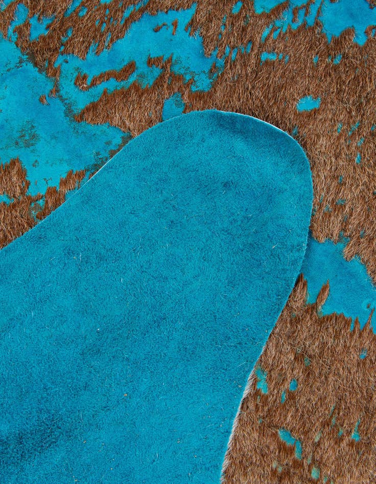 Detail image of 6' 7 x 6' 11 Cowhide Leather Square Rug