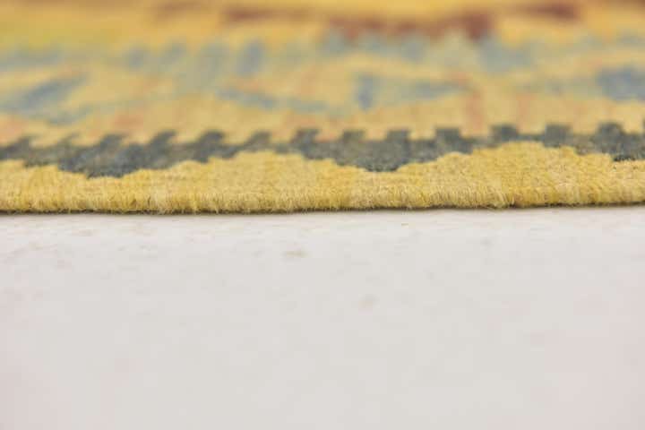 3' 2 x 3' 8 Hand Woven Kilim Maymana Wool Square Rug