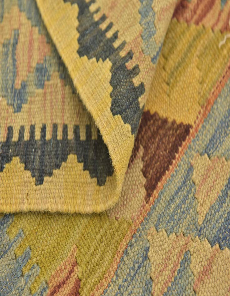 Detail image of 3' 2 x 3' 8 Hand Woven Kilim Maymana Wool Square Rug